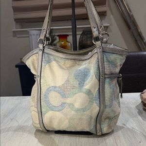 Coach Pastel Canvas Shoulder Bag